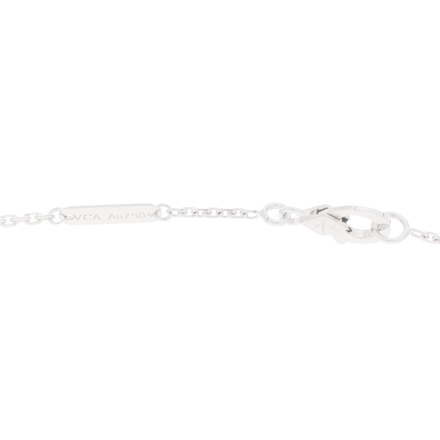 Van Cleef & Arpels 18K White Gold Mother of Pearl Vintage Alhambra Pendant Necklace 4 of 6