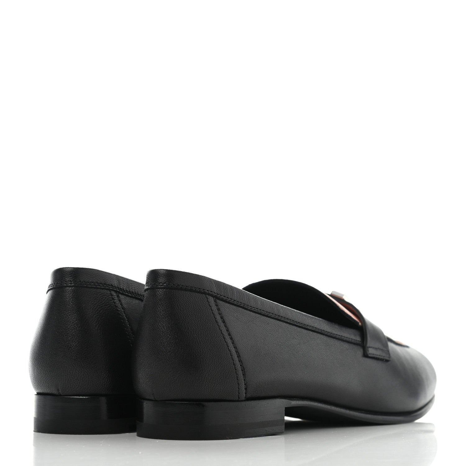 Hermes Calfskin Womens Paris Loafers 38 Black Rose Aube 4 of 10