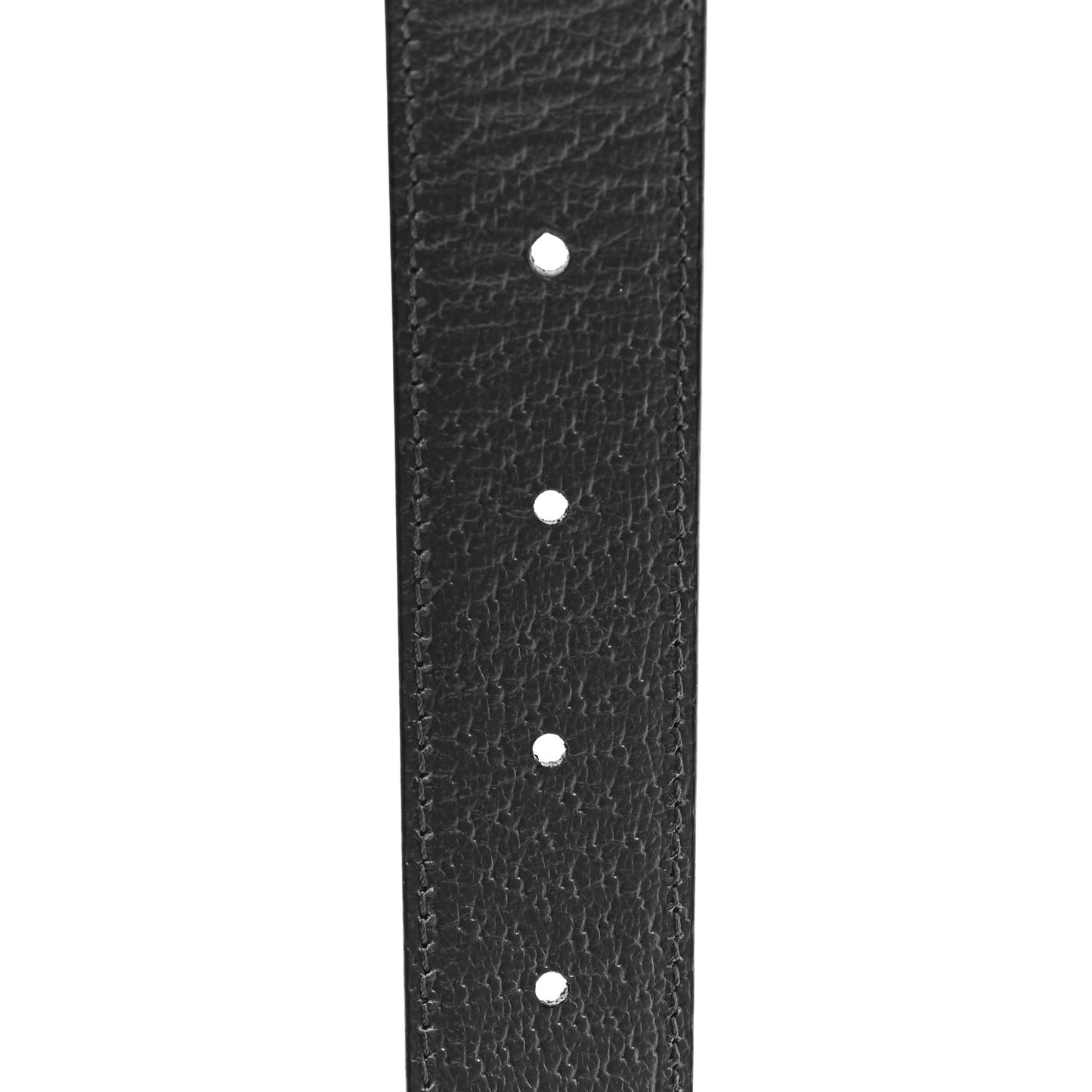 Textured Dollar Calfskin Squared Interlocking G 30mm Reversible Belt 85 34 Black
