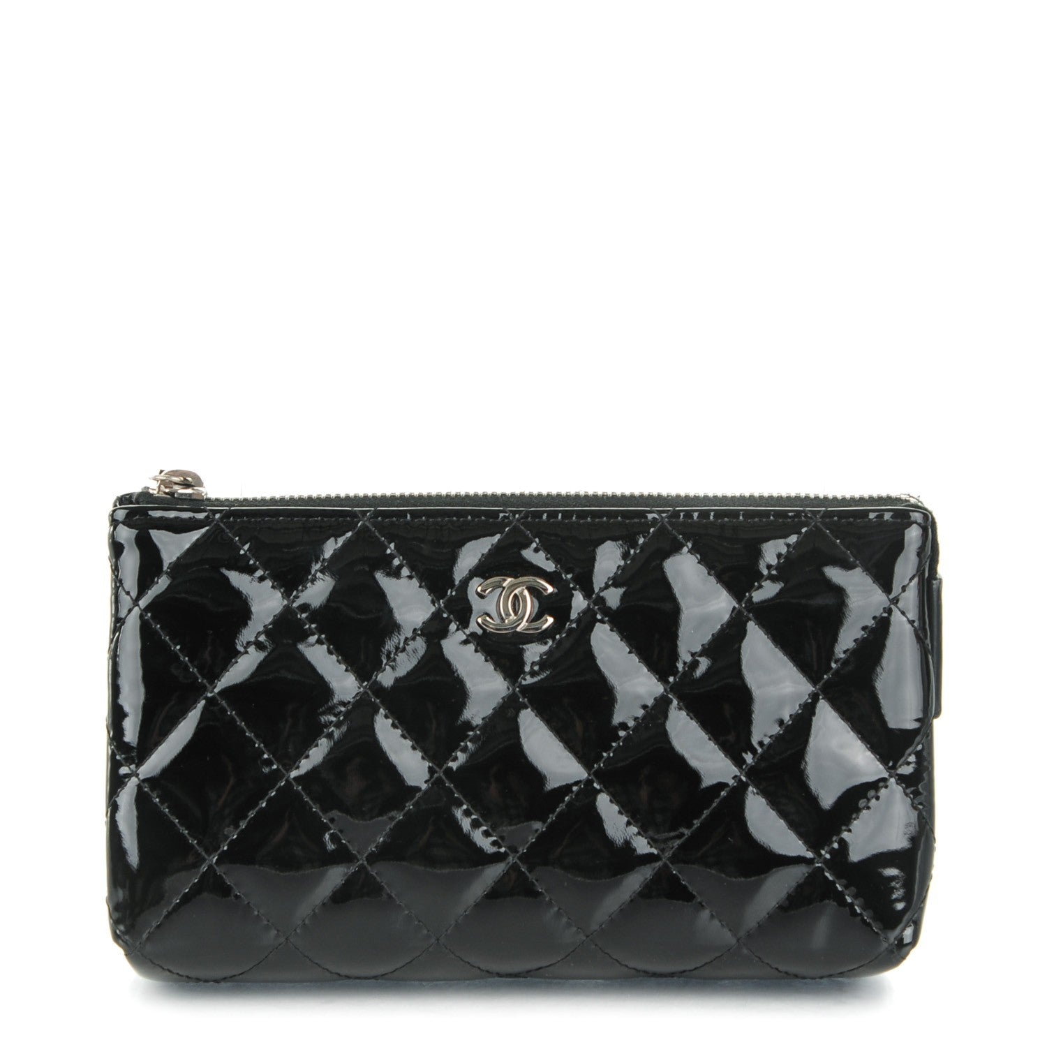 Chanel Patent Quilted Small Cosmetic Case Black 1 of 7
