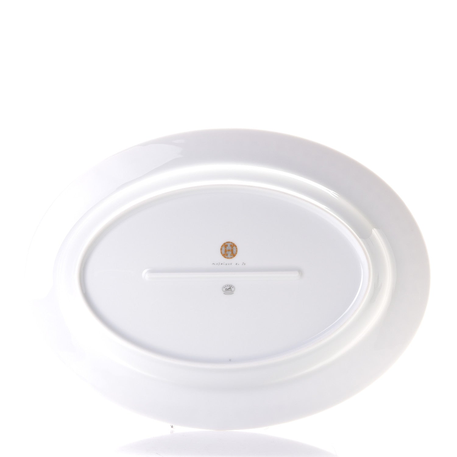 Hermes Porcelain Mosaique Au 24 Small Oval Platter Gold 2 of 4