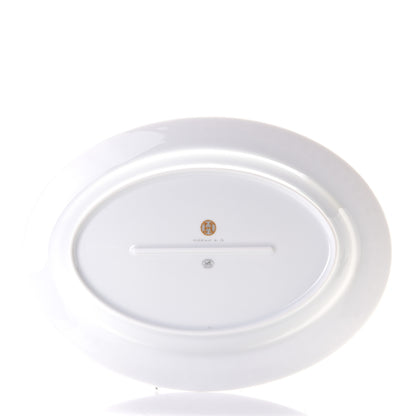 Hermes Porcelain Mosaique Au 24 Small Oval Platter Gold 2 of 4