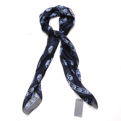 Alexander McQueen Silk Chiffon Skull Scarf Blue 1 of 4