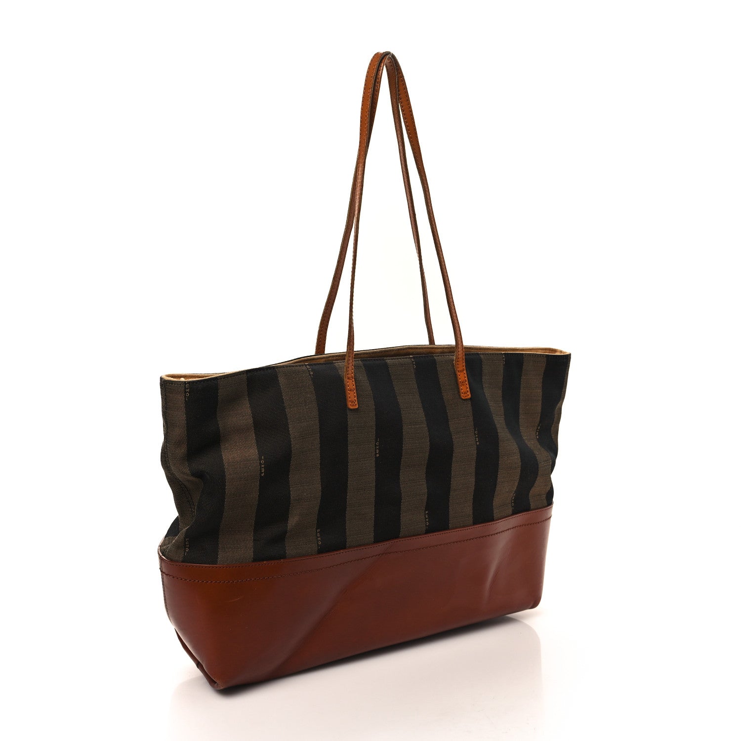 Fendi Pequin Cuoio Vegetale Medium Roll Tote Tobacco Cuoio Miele 3 of 13