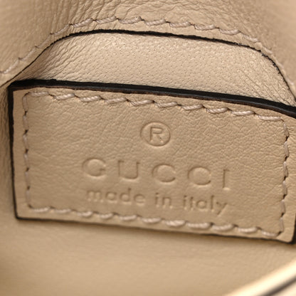 Gucci Roxy Calfskin Blondie Card Case Wallet with Strap Mystic White 6 of 10