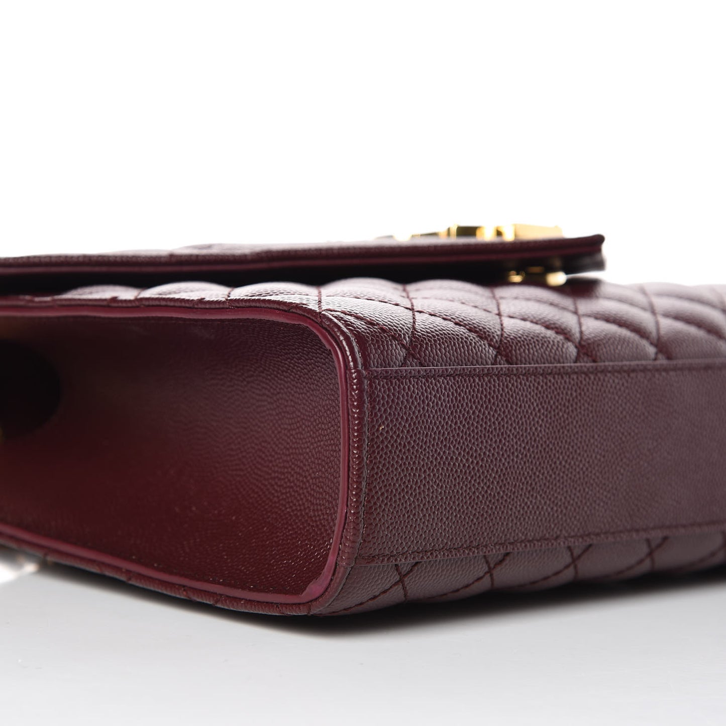 Grain De Poudre Textured Mixed Matelasse Medium Triquilt Monogram Satchel Rouge Legion