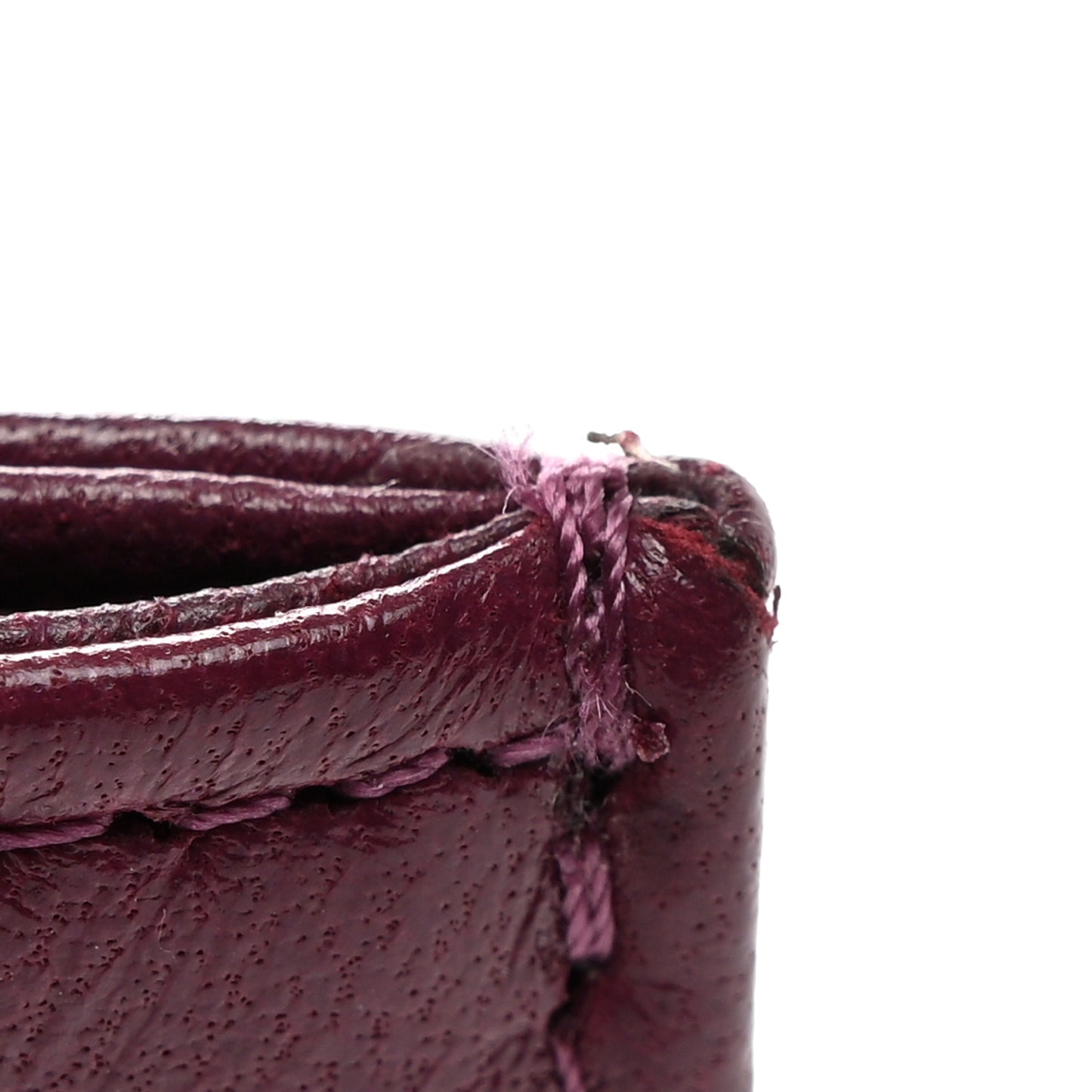 Lambskin Quilted Card Holder Purple