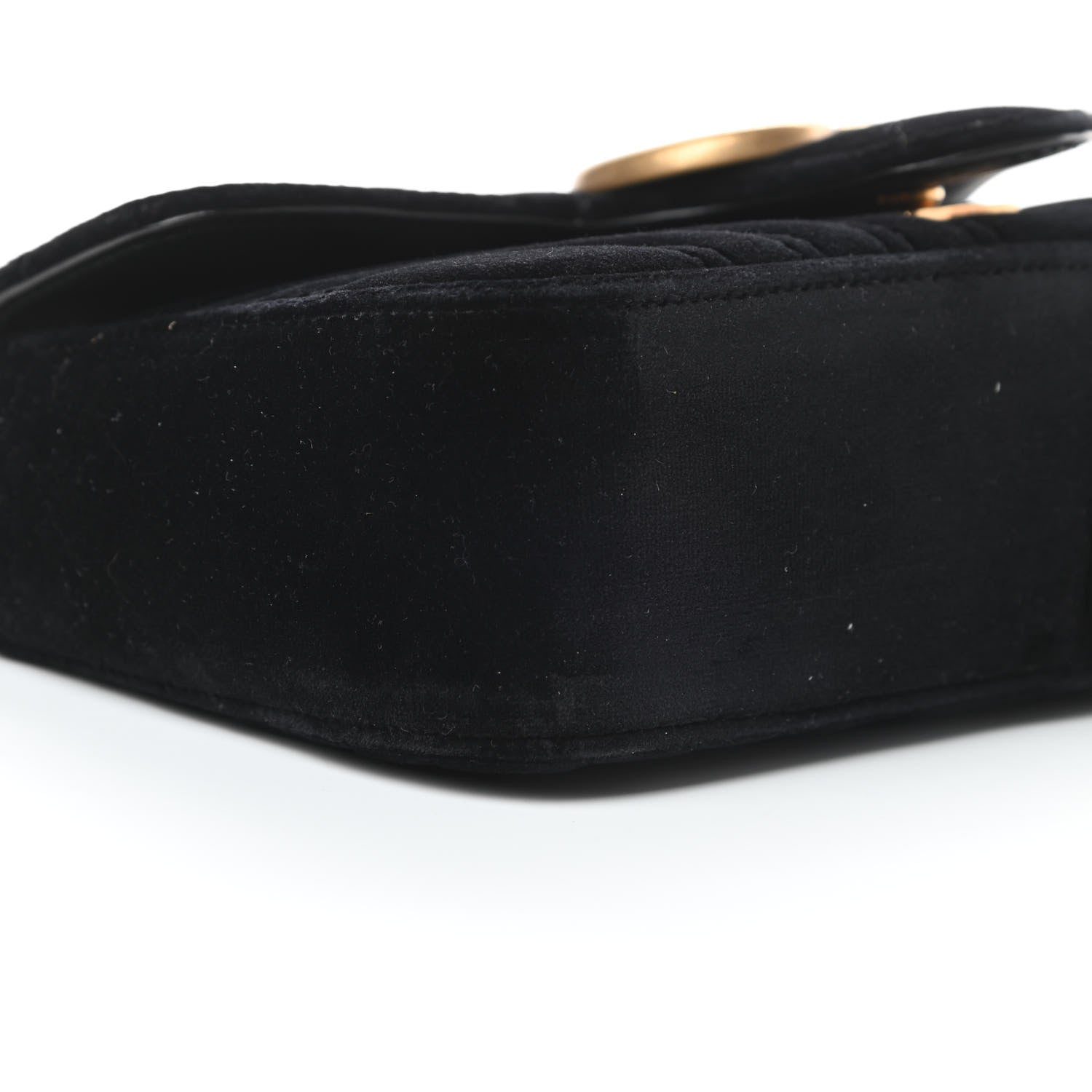 Gucci Velvet Matelasse Mini GG Marmont Shoulder Bag Black 10 of 12