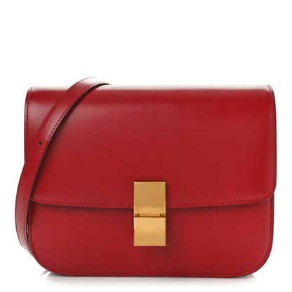 Celine Box Calfskin Medium Classic Box Flap Bag Red 1 of 10