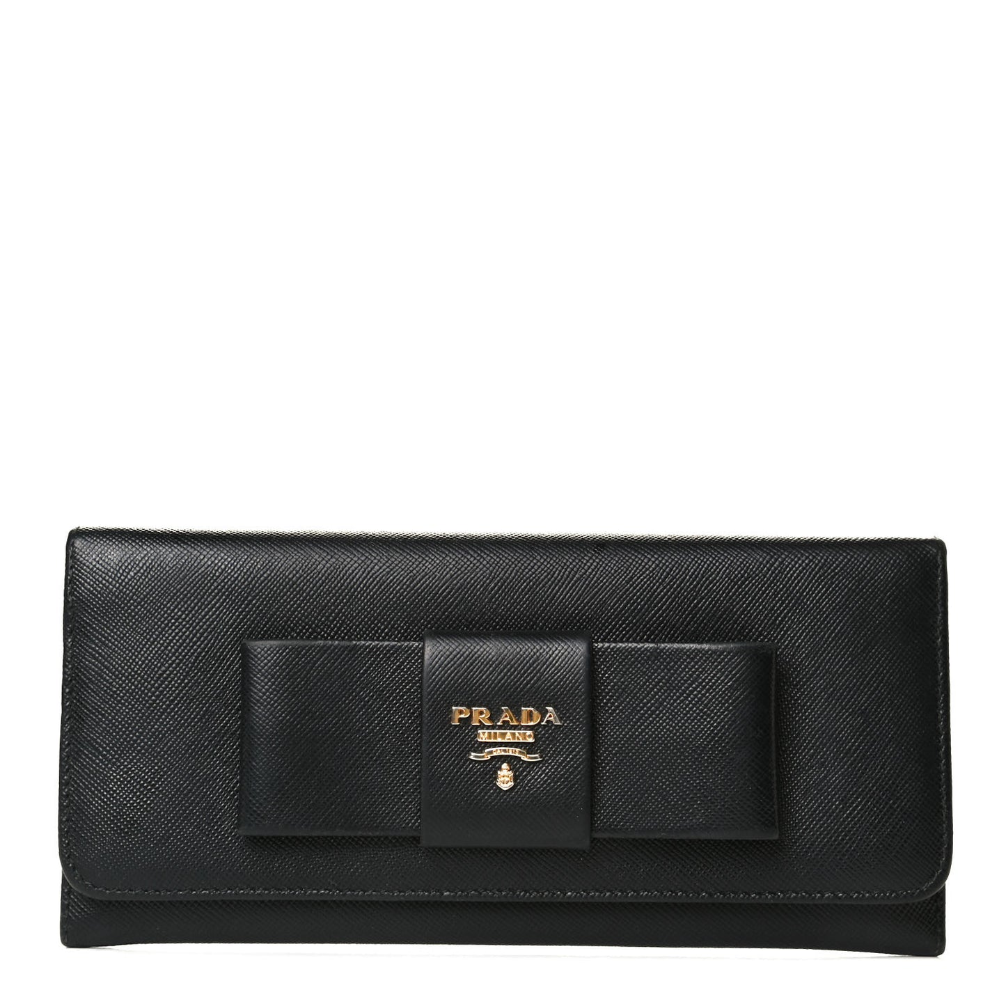 Saffiano Bow Continental Wallet Black