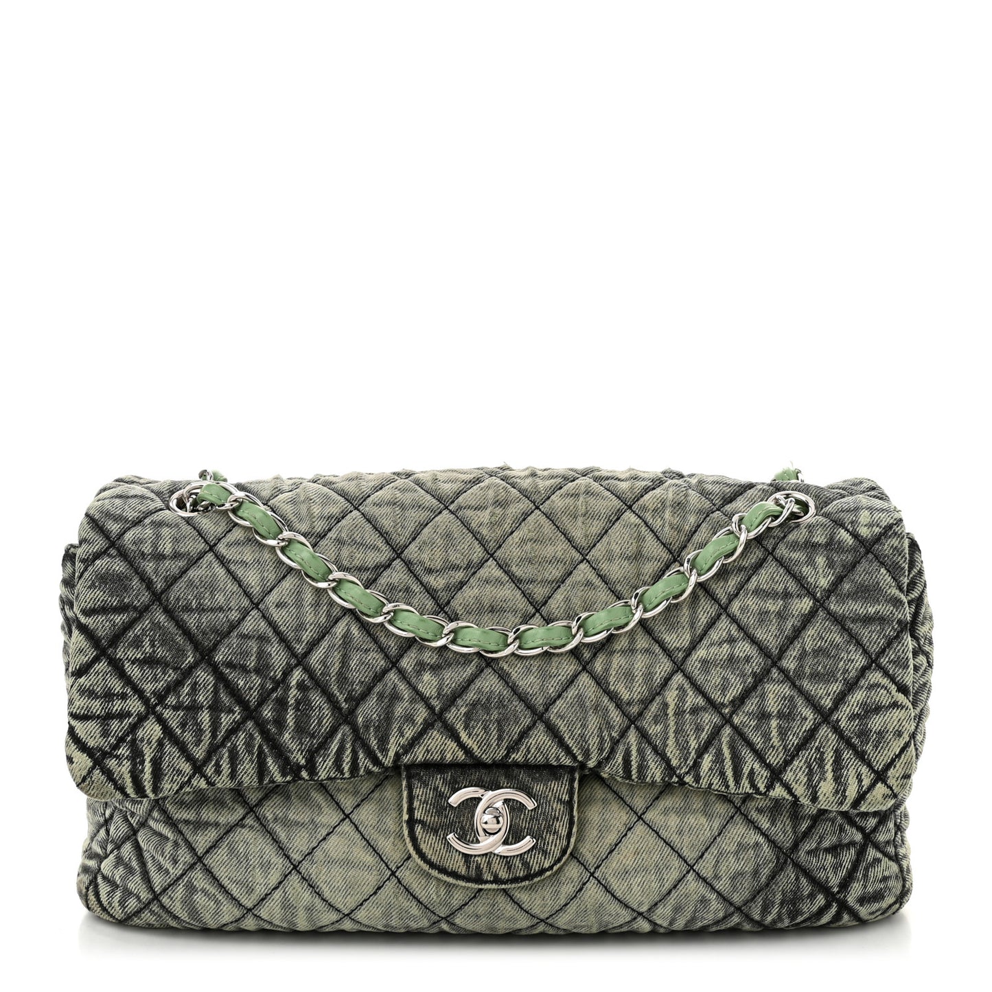 Denim Quilted Denimpression Flap Green Black