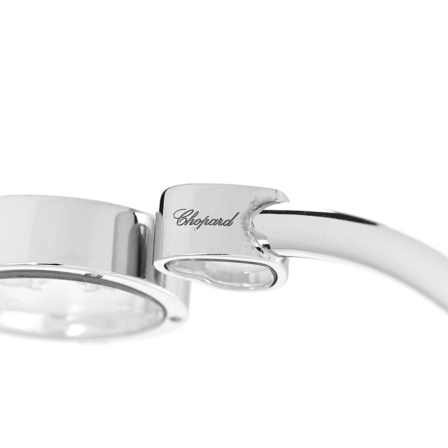 Chopard 18K White Gold Diamond Happy Snowflakes Bangle Bracelet 3 of 5