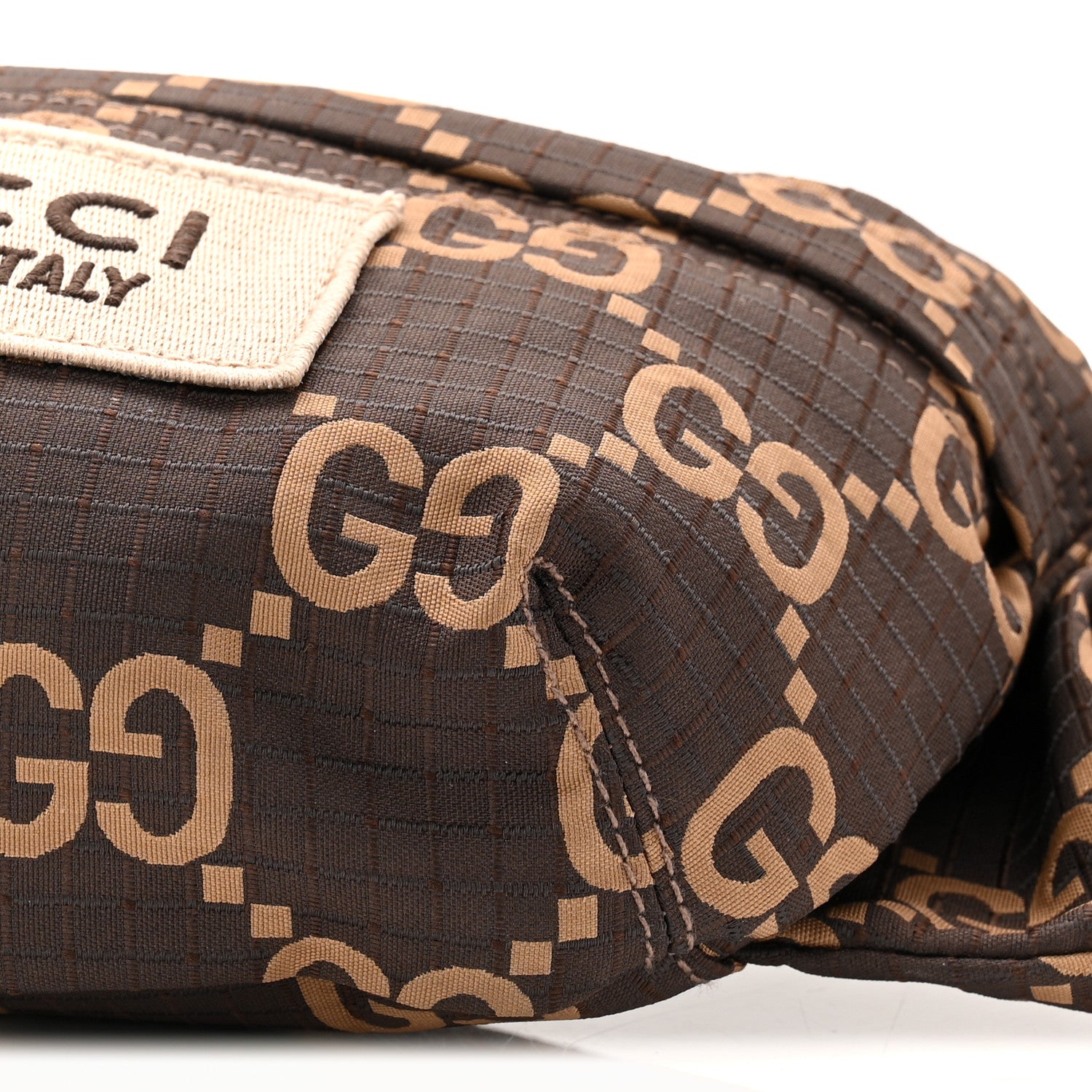 Gucci Recycled Polyester Monogram Jumbo GG Belt Bag Ebony Beige 10 of 10