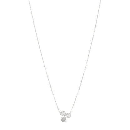 Tiffany Platinum Diamond .17ctw Small Paper Flowers Pendant Necklace 1 of 5