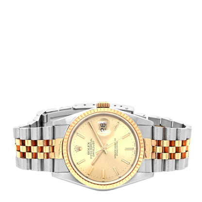 Rolex Stainless Steel 18K Yellow Gold 36mm Oyster Perpetual Datejust Watch Champagne 16233 2 of 4