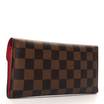 Louis Vuitton LOUIS VUITTON Damier Ebene Josephine Wallet Red 4 of 8