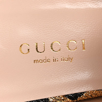Gucci Lurex Jacquard Leopard Embroidered Womens Princetown Slippers 36 Black Gold 8 of 12