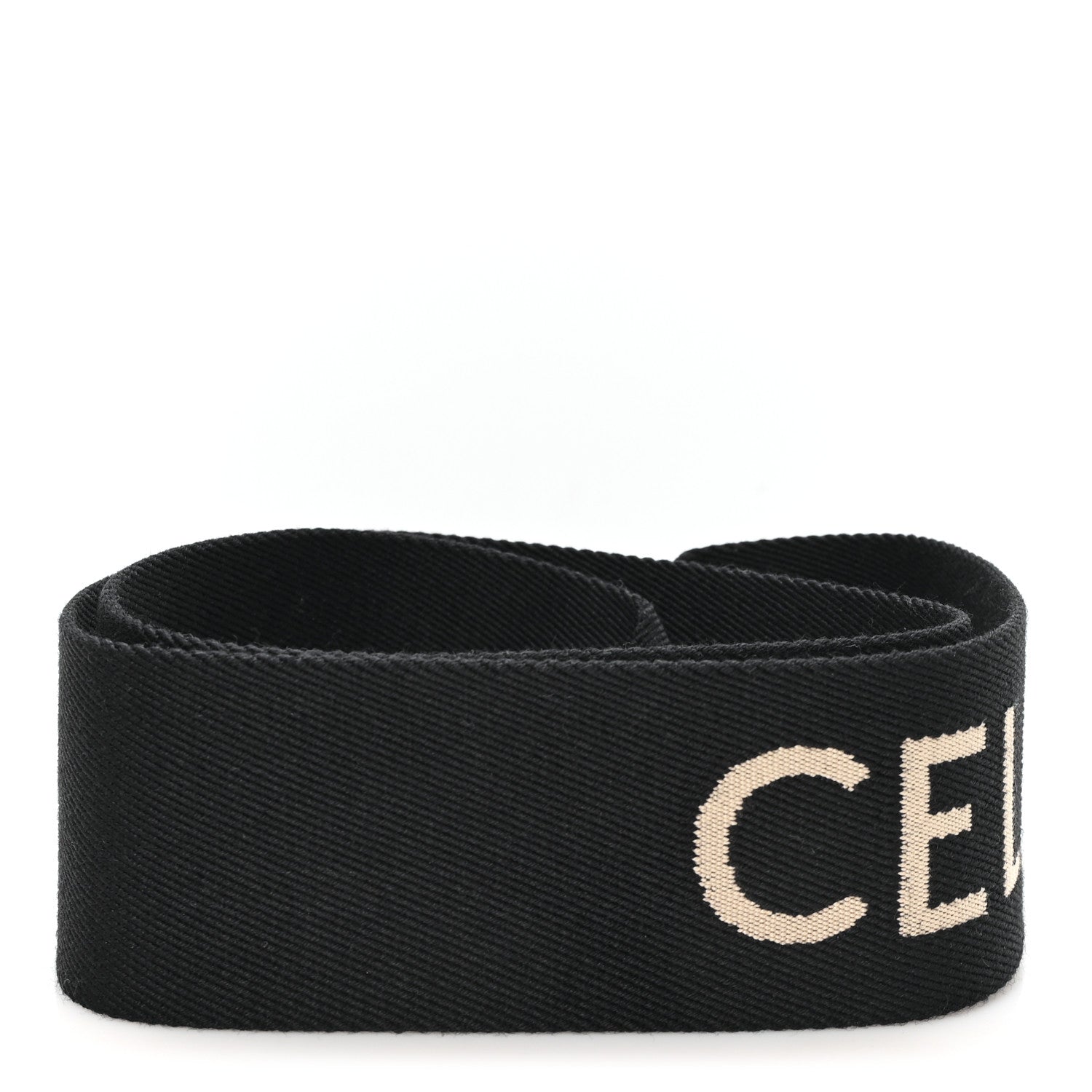 Celine Jacquard Wool Logo Short Strap Black Beige 2 of 3