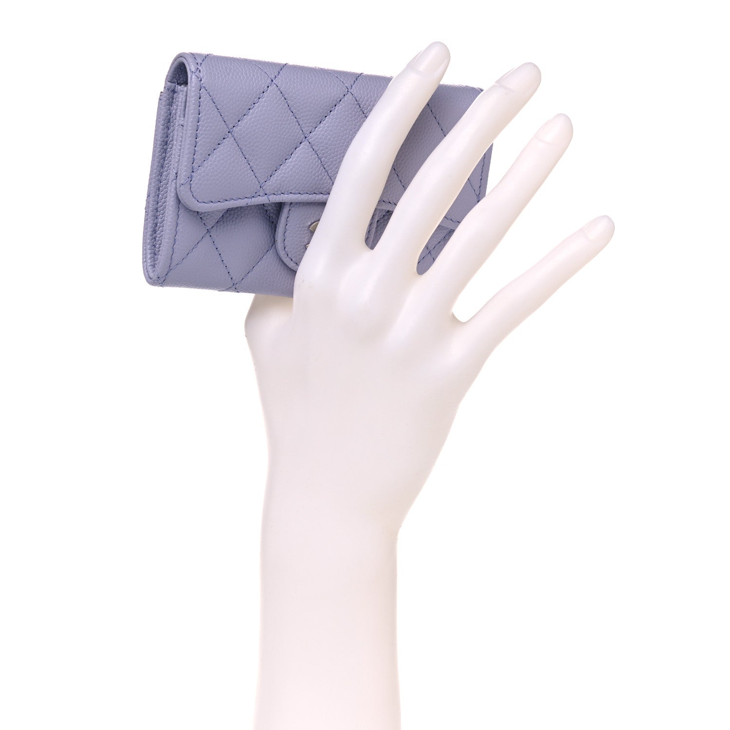 Chanel Caviar Quilted Flap Card Holder Wallet Light Purple 2 of 9