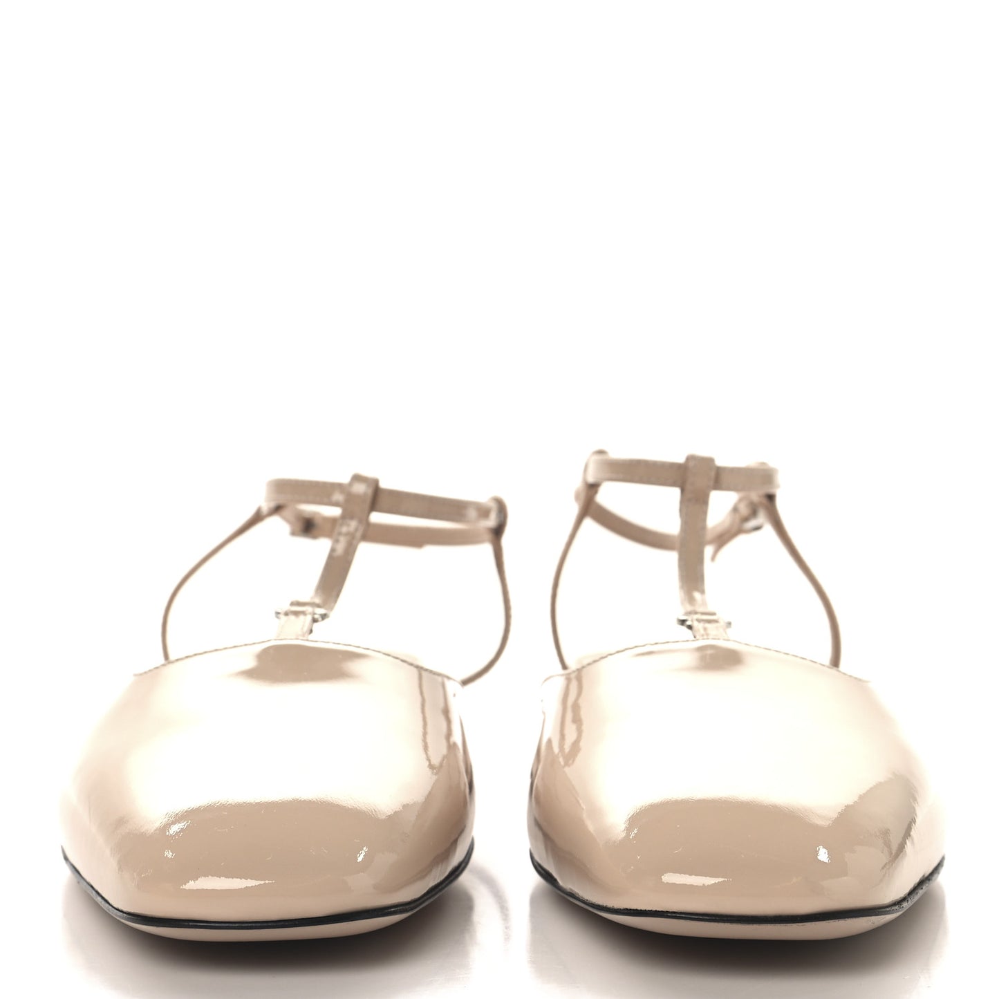 Vernice Crystal Double G Ballet Flat 41 Skin Rose
