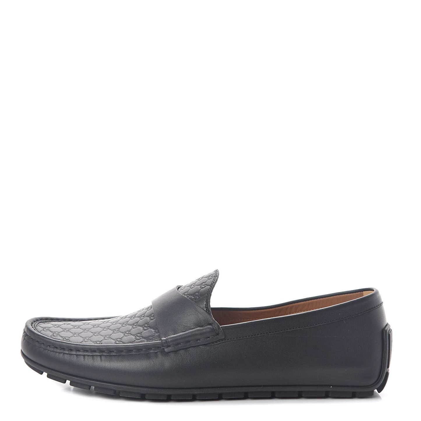 Guccissima Calfskin Mens Driver Loafers 10 Black