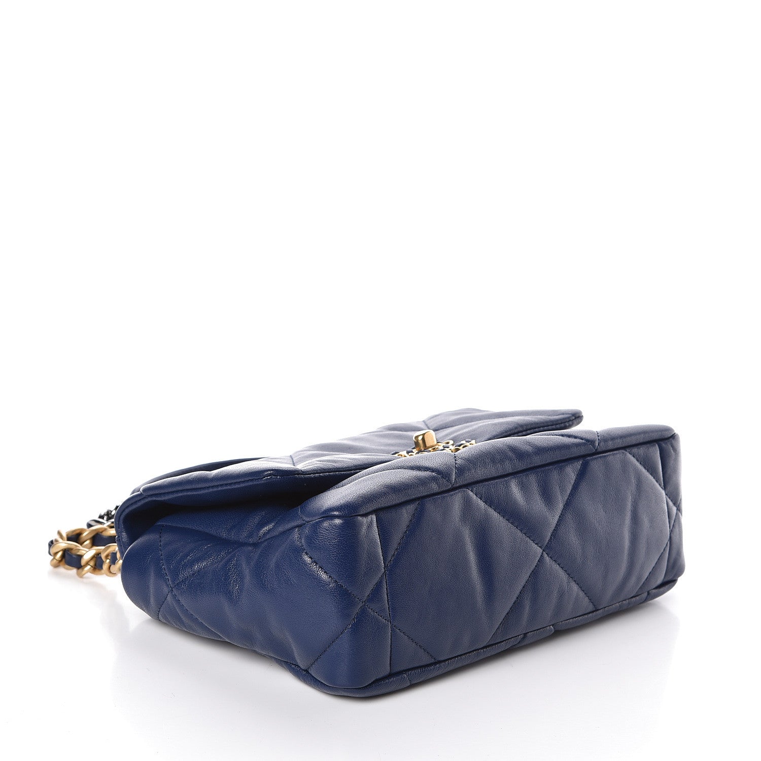 Chanel Goatskin Quilted Medium 19 Flap Dark Blue 5 of 11