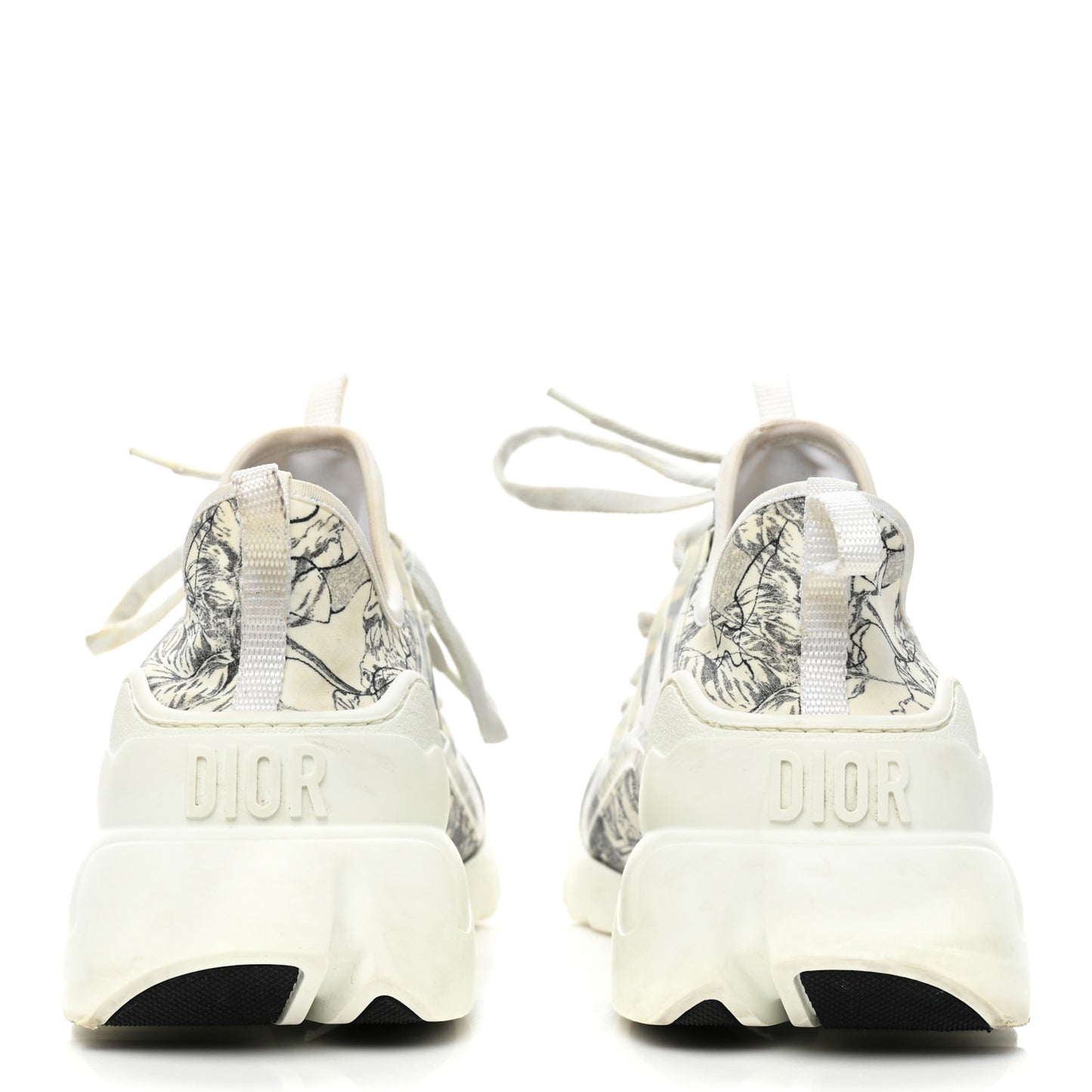 Neoprene Rubber Womens D-Connect Sneakers 40.5 White Black