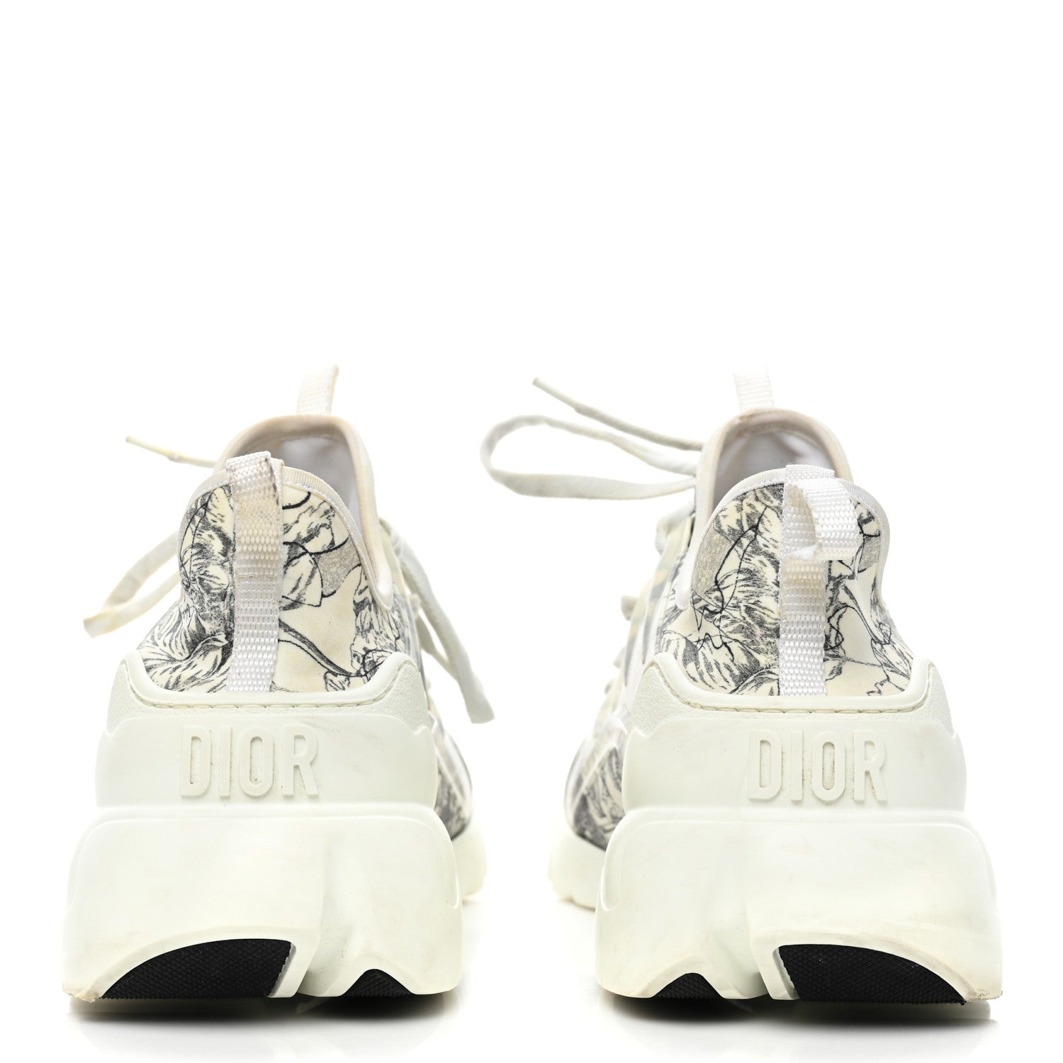 Christian Dior Neoprene Rubber Womens D-Connect Sneakers 40.5 White Black 4 of 9