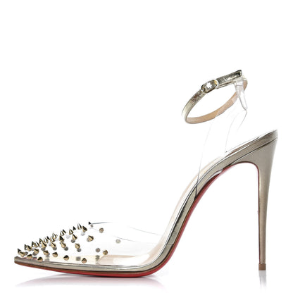 Christian Louboutin PVC Specchio Spikoo 100 Pumps 38.5 Light Gold 1 of 10