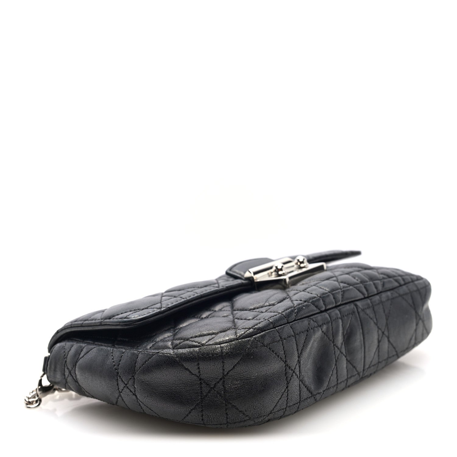 シャネル、ディオール Christian Dior Lambskin Cannage Miss Dior Promenade Pouch Black