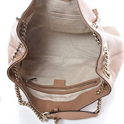 Gucci Pebbled Calfskin Medium Soho Chain Shoulder Bag Camelia 5 of 11