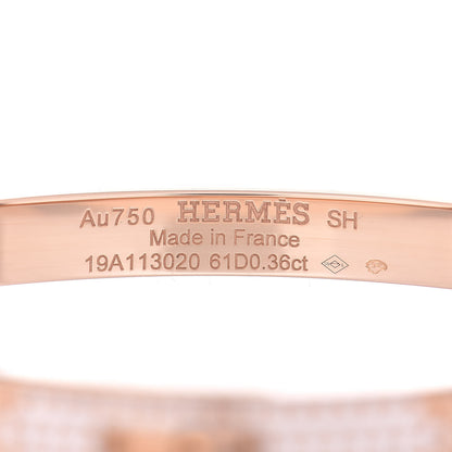 Hermes 18K Rose Gold Diamond PM Kelly Pave Bracelet SH 4 of 4