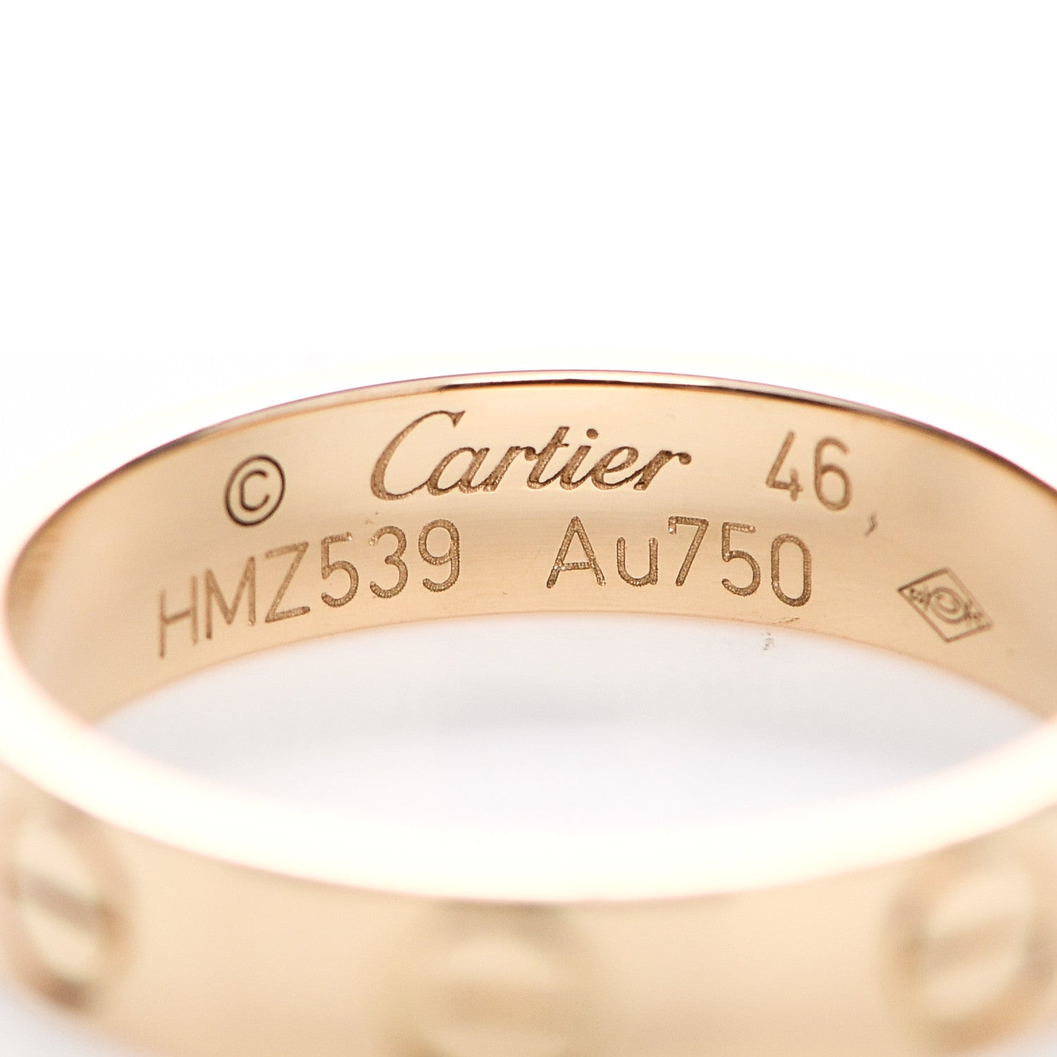 Cartier 18K Yellow Gold 3.5mm LOVE Wedding Band Ring 46 3.75 4 of 4