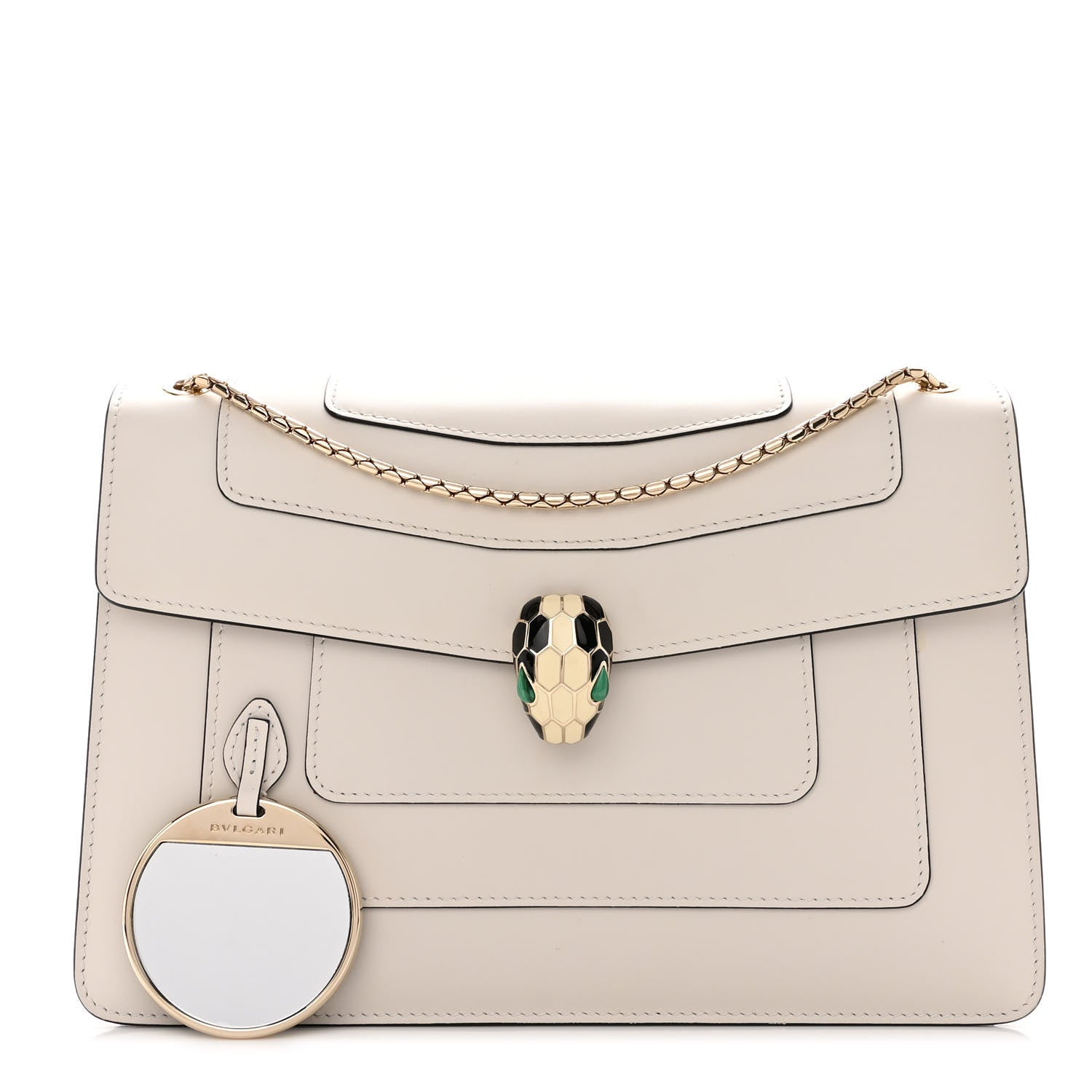 Bulgari Calfskin Serpenti Forever Crossbody Bag White Agate 1 of 8