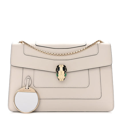 Bulgari Calfskin Serpenti Forever Crossbody Bag White Agate 1 of 8