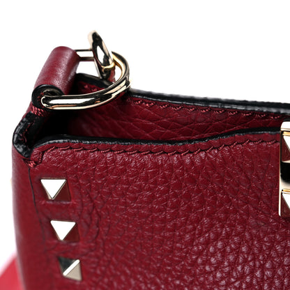 Valentino Garavani Pebbled Calfskin Mini Rockstud Flip-Lock Messenger Bag Rubino 12 of 13