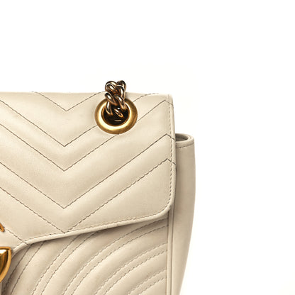Gucci Calfskin Matelasse Small GG Marmont Shoulder Bag White 11 of 15