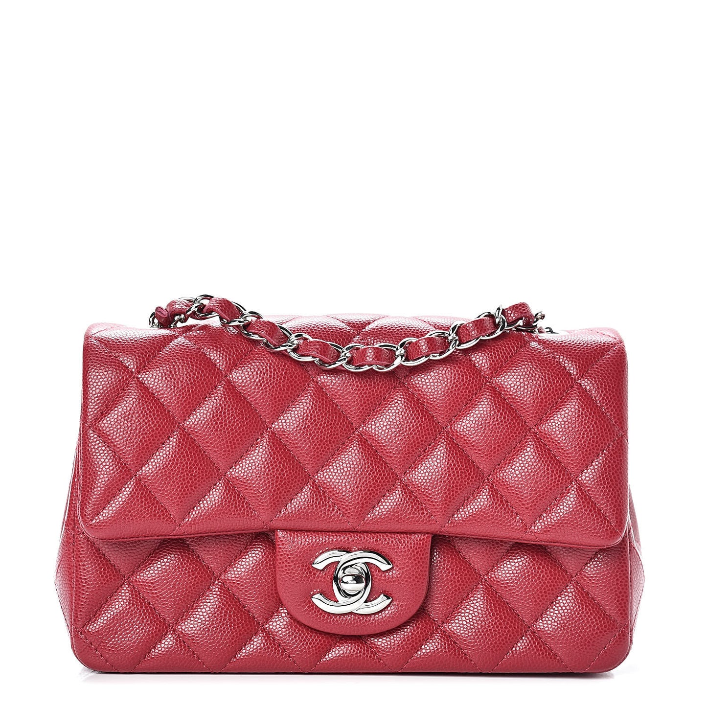 Caviar Quilted Mini Rectangular Flap Pink
