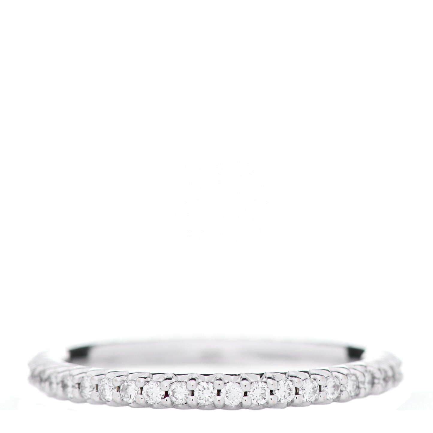 18K White Gold Diamond Micro Pave Eternity Band Ring 52 6
