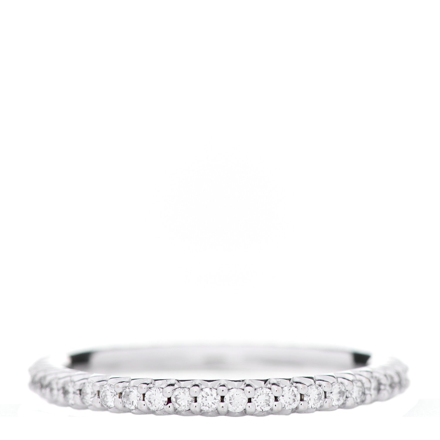 Roberto Coin 18K White Gold Diamond Micro Pave Eternity Band Ring 52 6 3 of 4