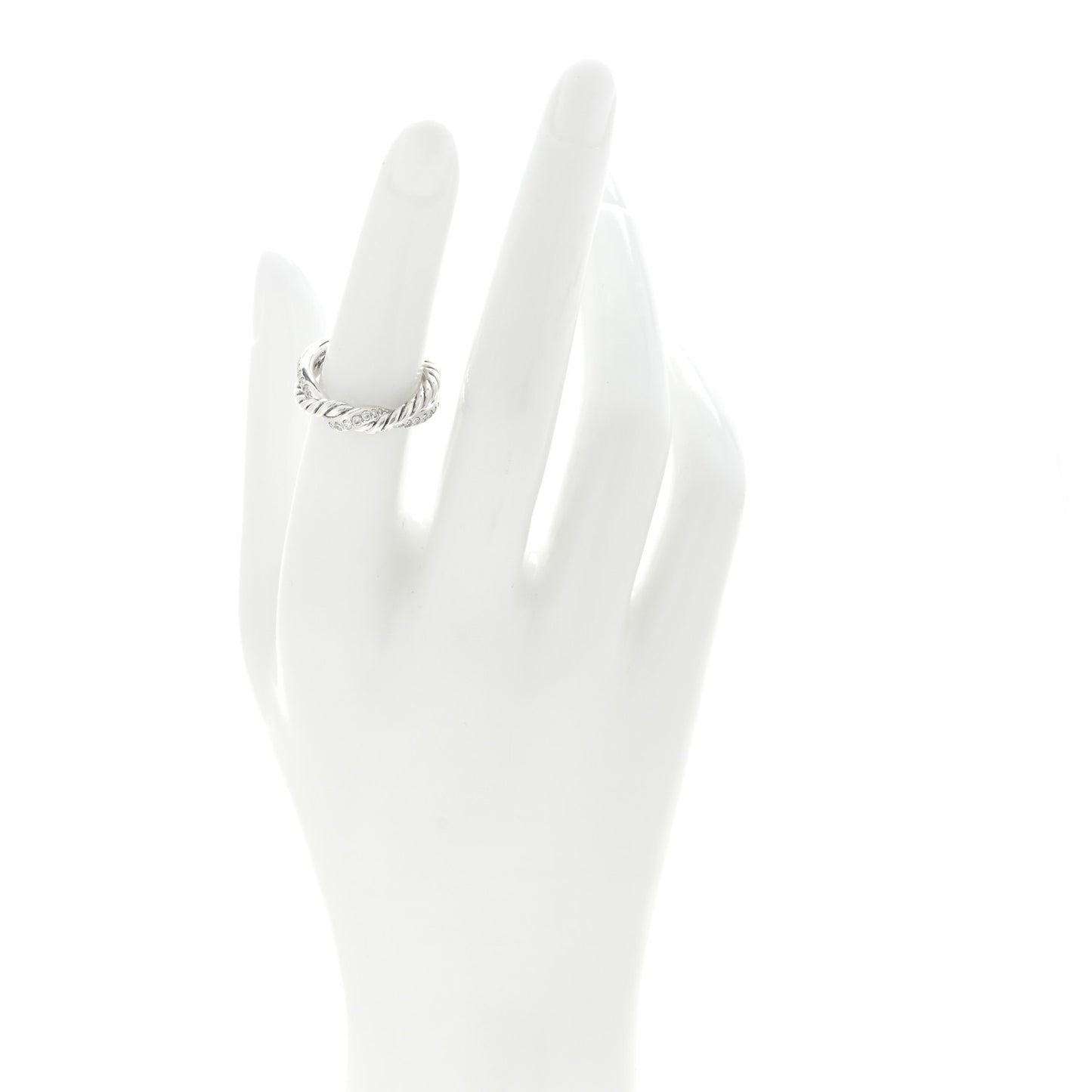 Sterling Silver Diamond Continuance Band Ring 50 5.5