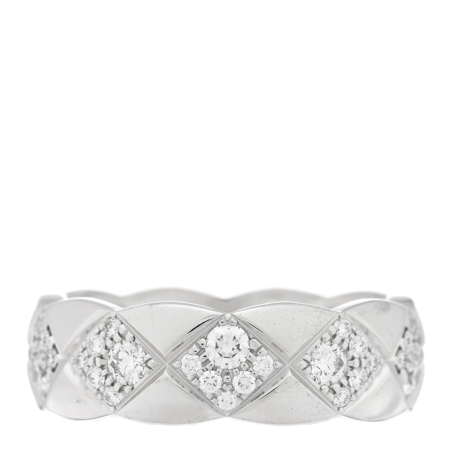 Chanel 18K White Gold Diamond Small Coco Crush Ring 54 7 1775384