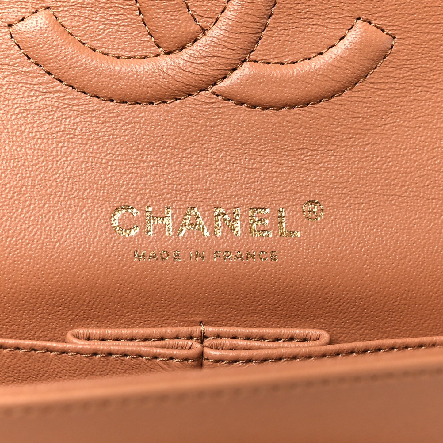 Lambskin Quilted Medium Double Flap Brown