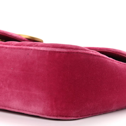 Gucci Velvet Matelasse Small GG Marmont Shoulder Bag Light Raspberry Rose 8 of 8