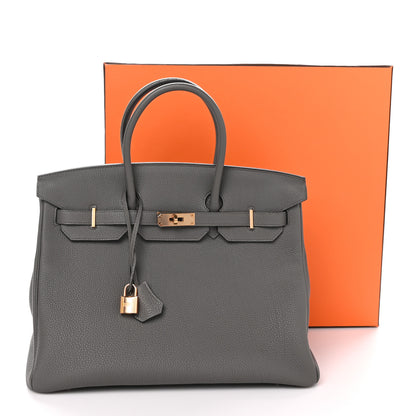 Hermes Togo Birkin 35 Etain 13 of 13