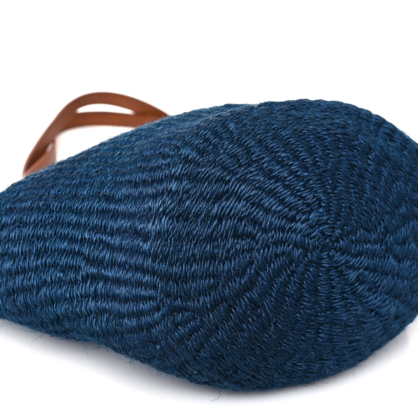 Raffia Calfskin Medium Panier Tote Blue