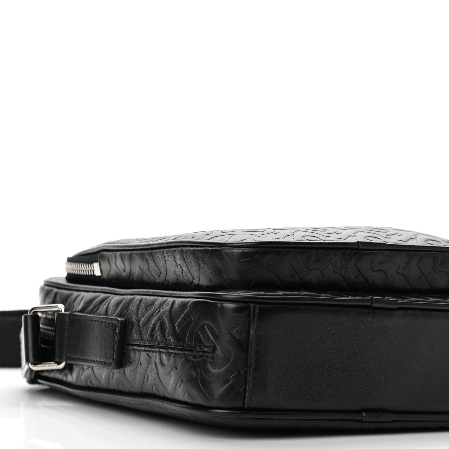 Calfskin Embossed TB Freddie Crossbody Bag Black
