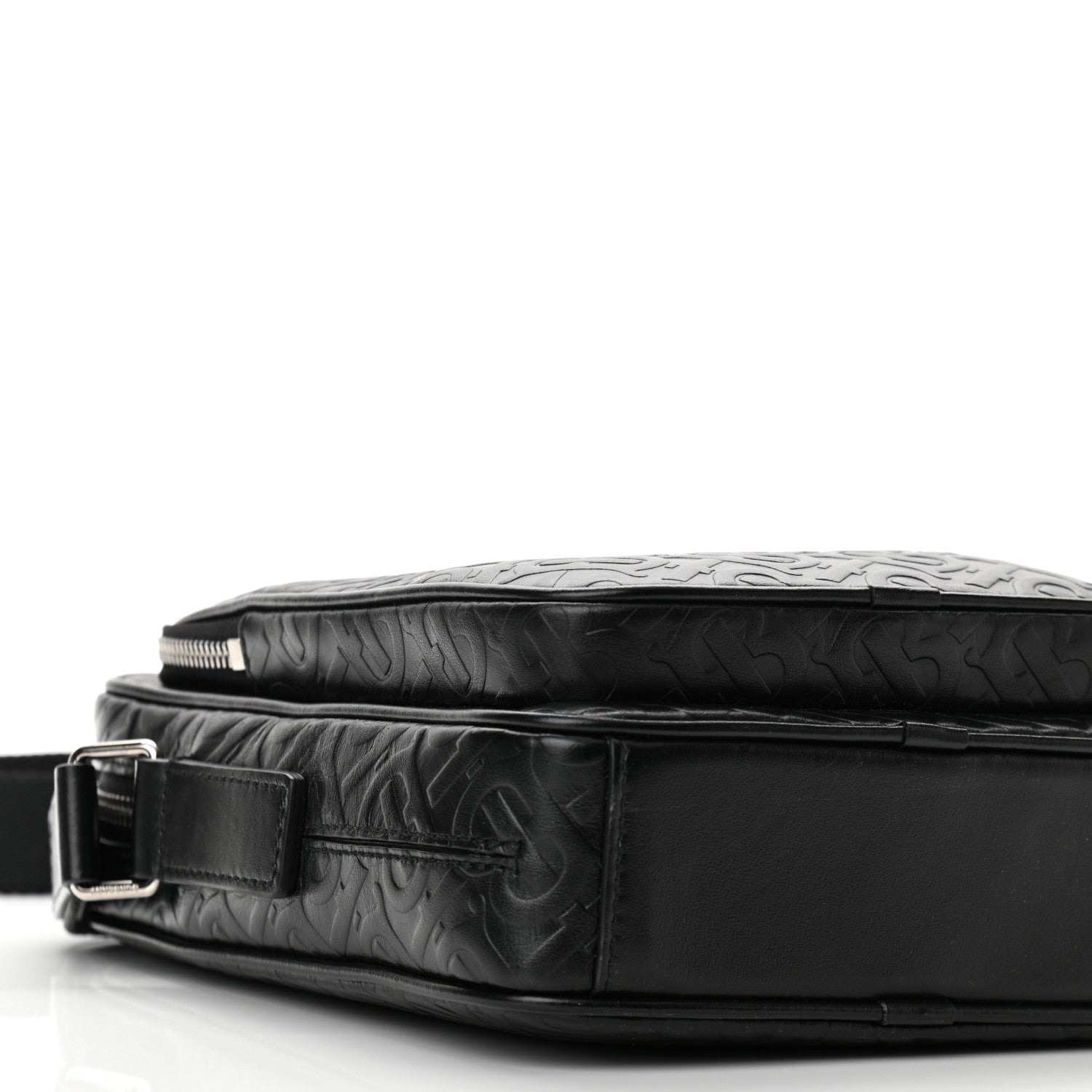Burberry Calfskin Embossed TB Freddie Crossbody Bag Black 7 of 8