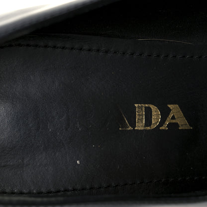 Prada Spazzolato Metal Triangle Logo 50mm Loafers 38.5 Black 7 of 10