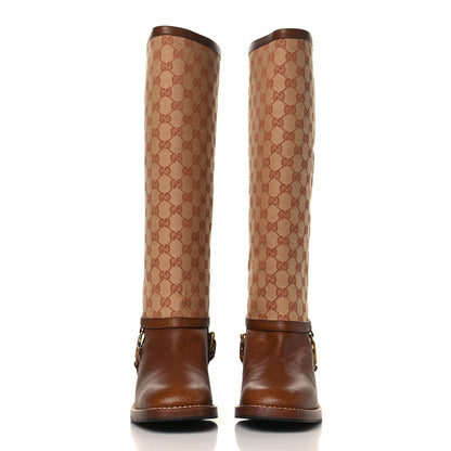 Gucci Monogram Canvas GG Boots 40.5 Beige Ruggine 2 of 8